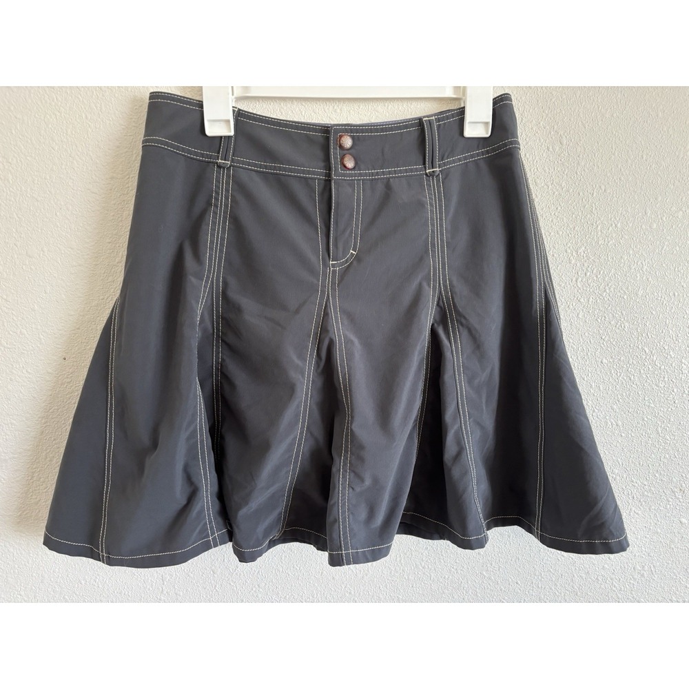 Athleta Whatever Skort Womens 6P Petite Gray Pleated Golf Tennis Hiking Skirt